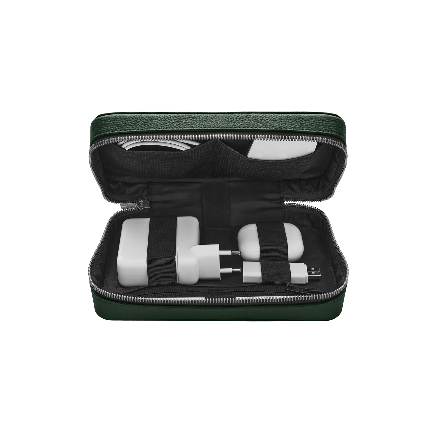 Woolnut Leather Tech Organiser - Green