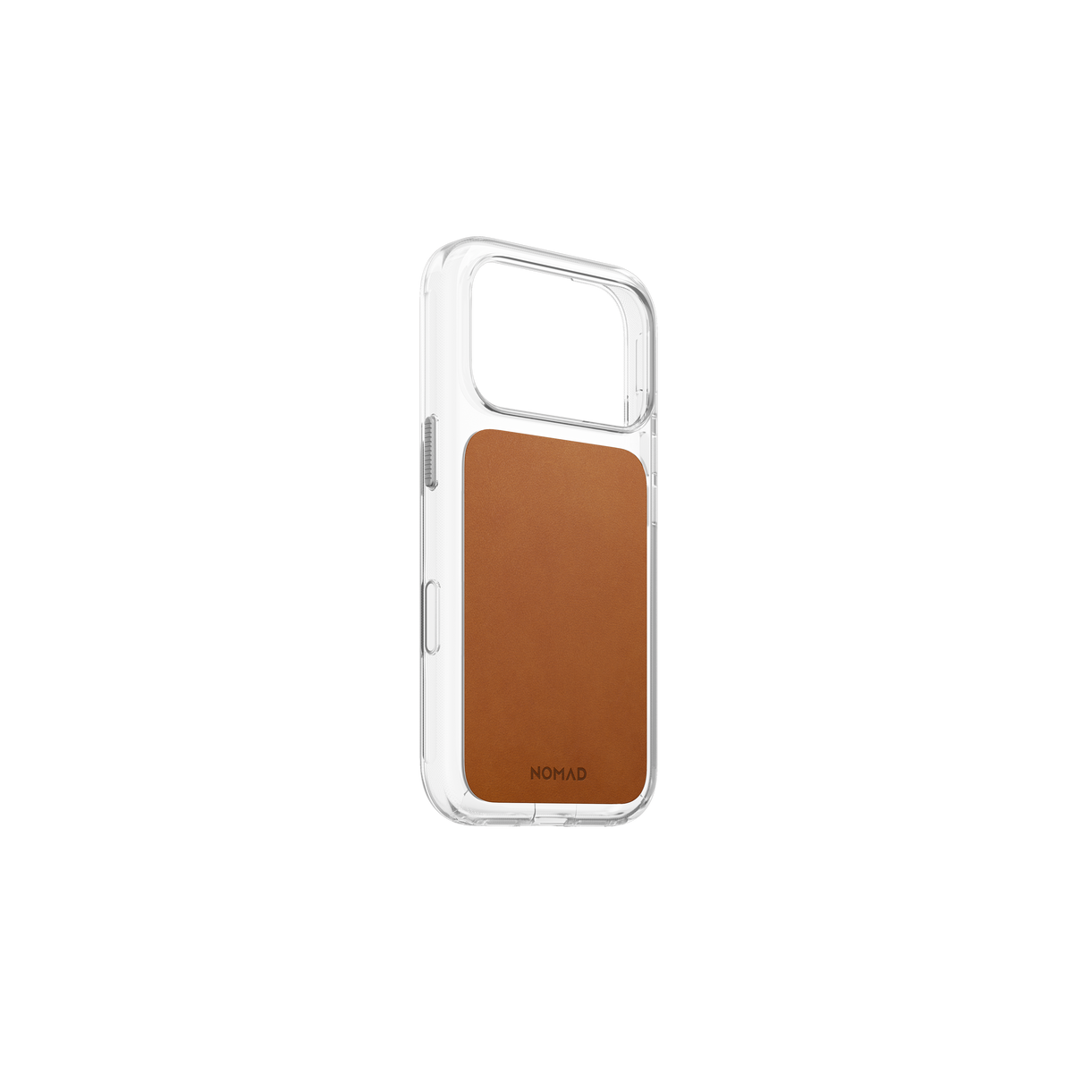 Nomad Clear Case with Horween Leather for iPhone 18 Pro - Saddle