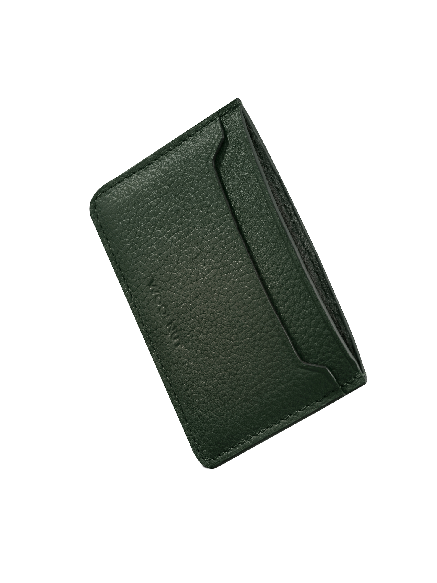 Woolnut Leather Card Holder - Green