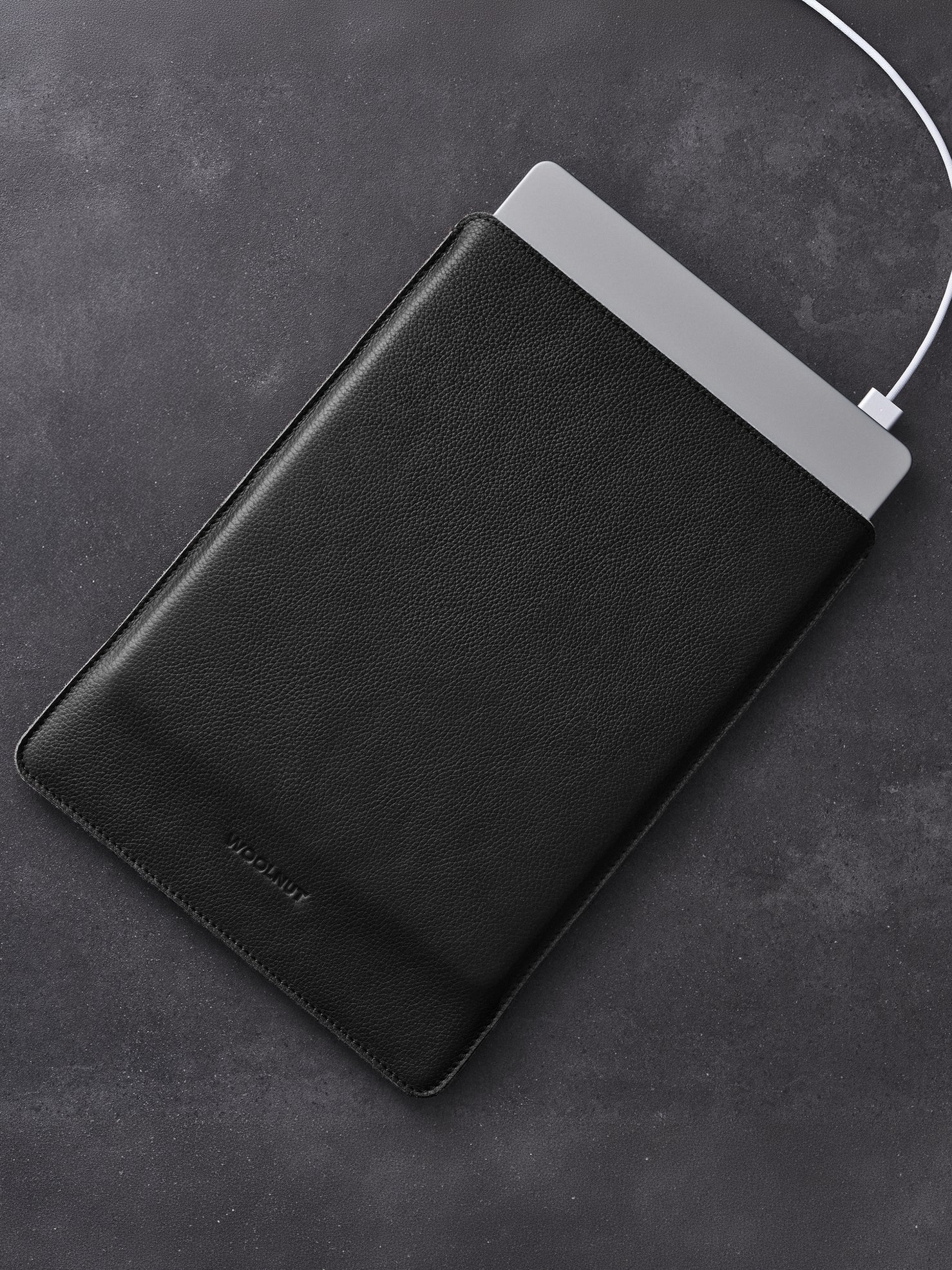 Woolnut Leather Sleeve for 13" MacBook Air - Black
