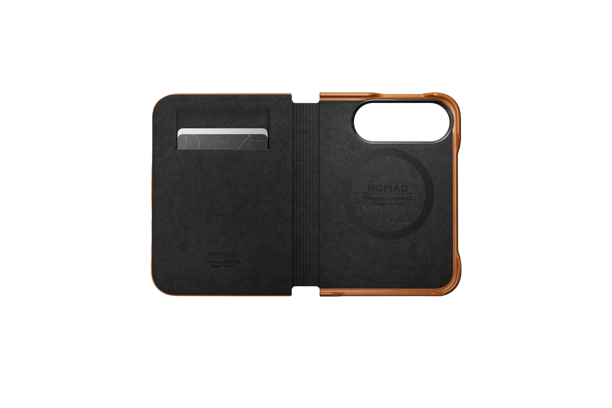 Nomad Traditional Folio with Horween Leather for iPhone Duo - Saddle
