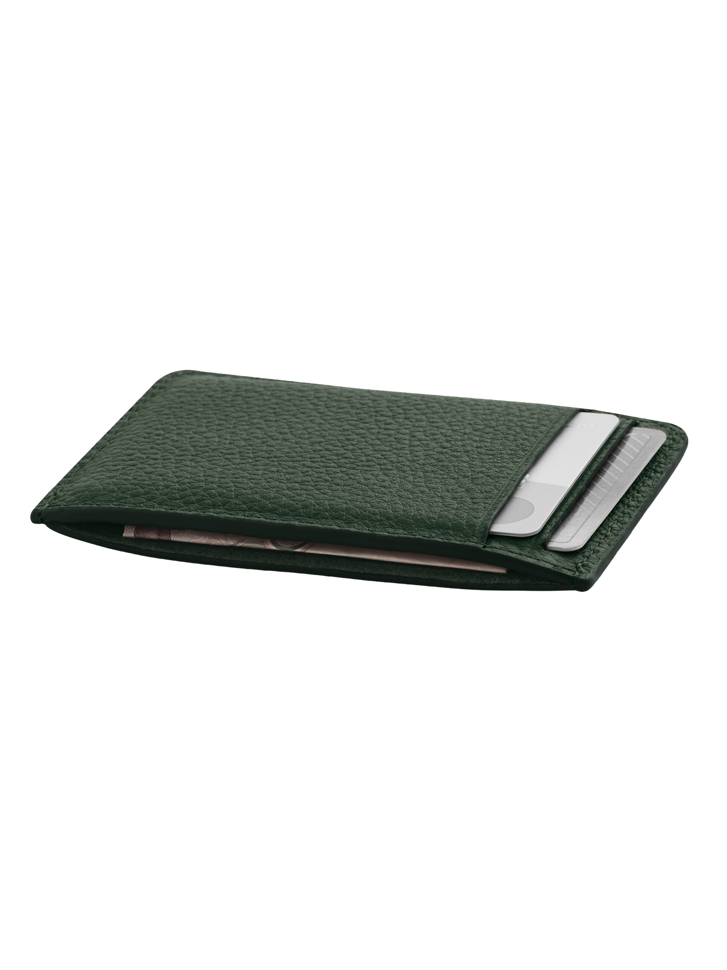 Woolnut Leather Card Holder - Green