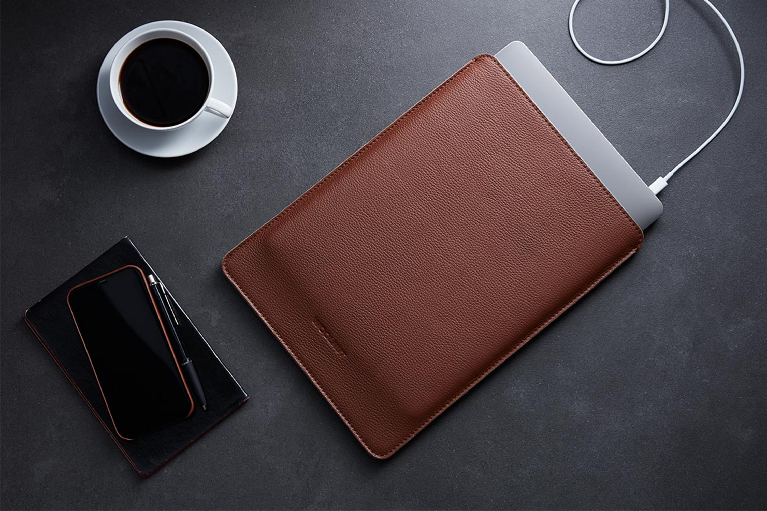 Woolnut Leather Sleeve for 13-inch MacBook Pro & Air - Cognac