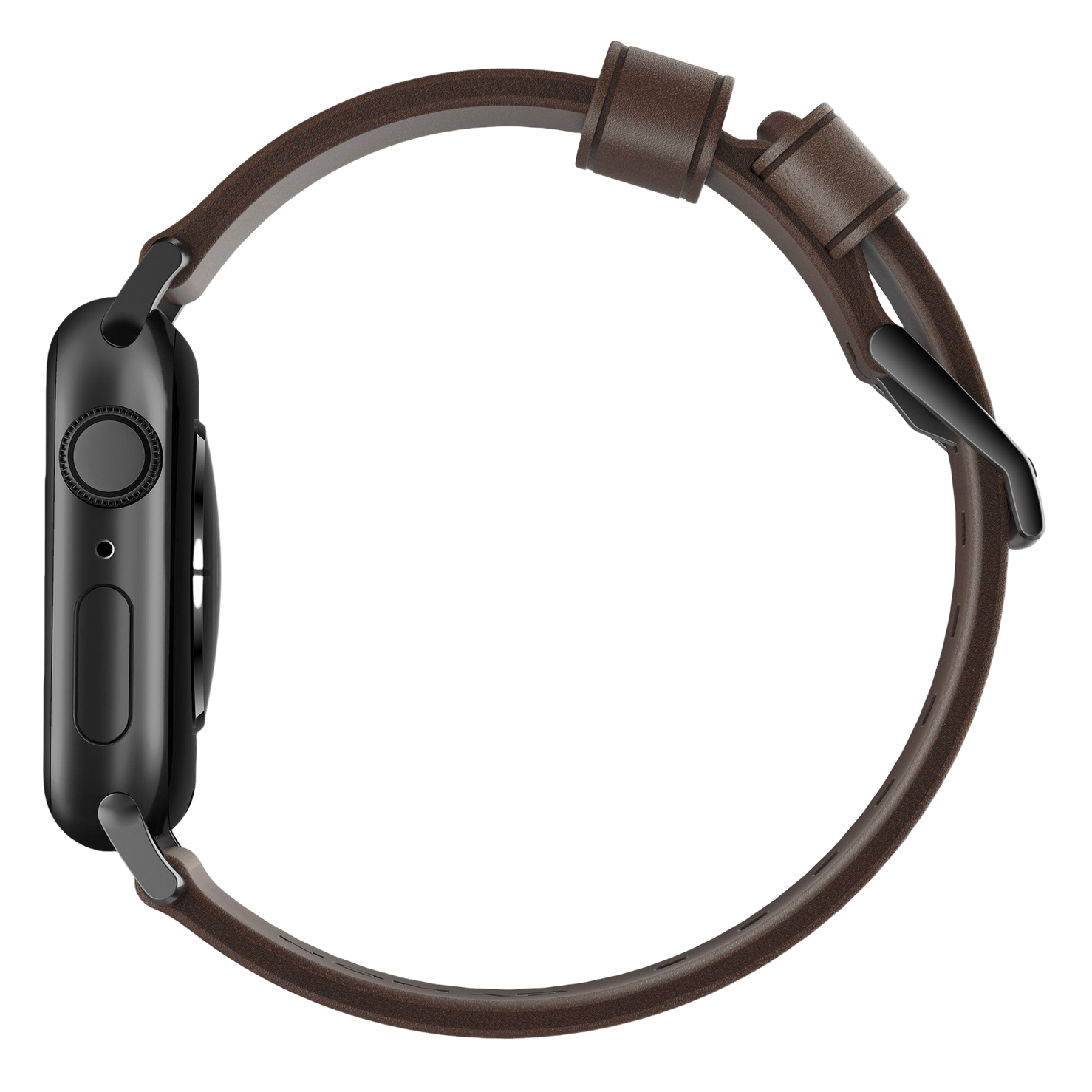 Nomad Modern Band with Horween Leather - 46/49mm - Black Hardware - Brown - Open Box