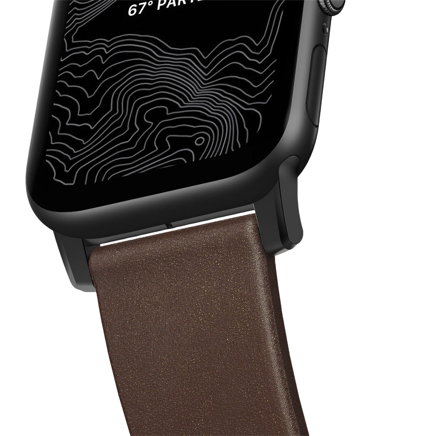 Nomad Modern Band with Horween Leather - 46/49mm - Black Hardware - Brown - Open Box