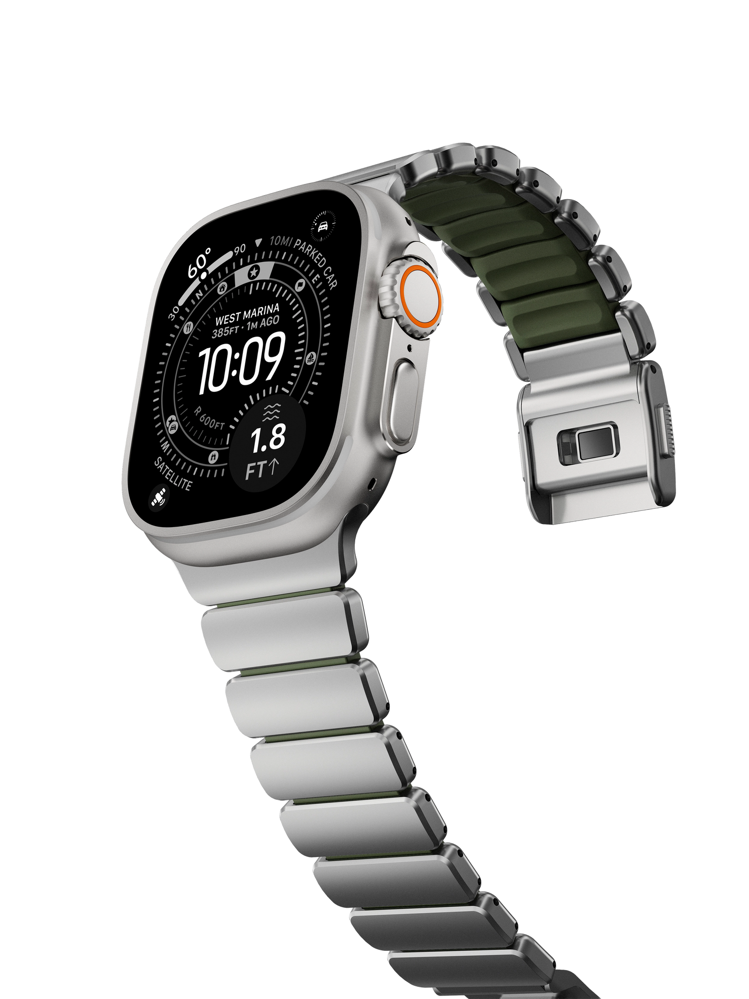 Nomad Stratos Band - 49mm - Natural Titanium - Forest