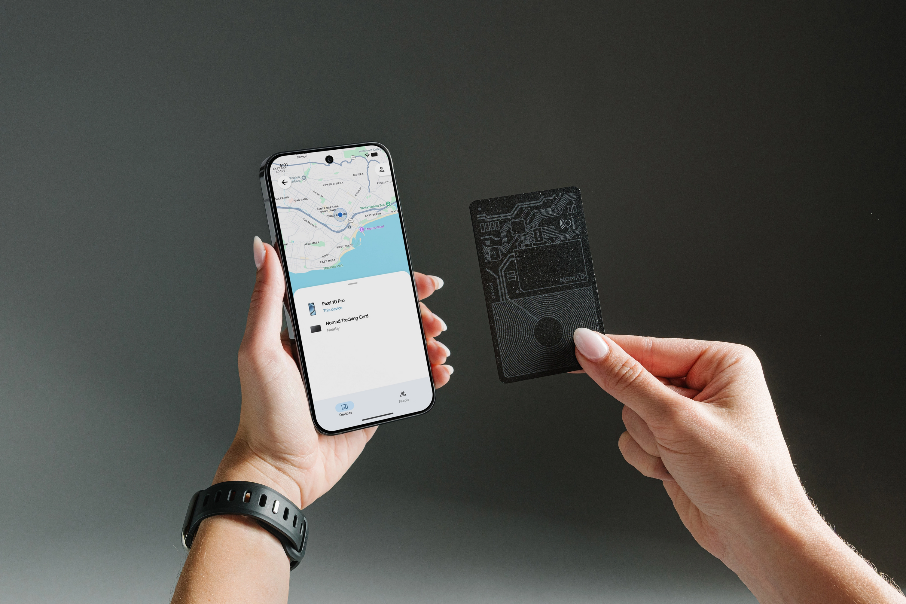 Nomad Tracking Card Air for Google Find Hub - Black
