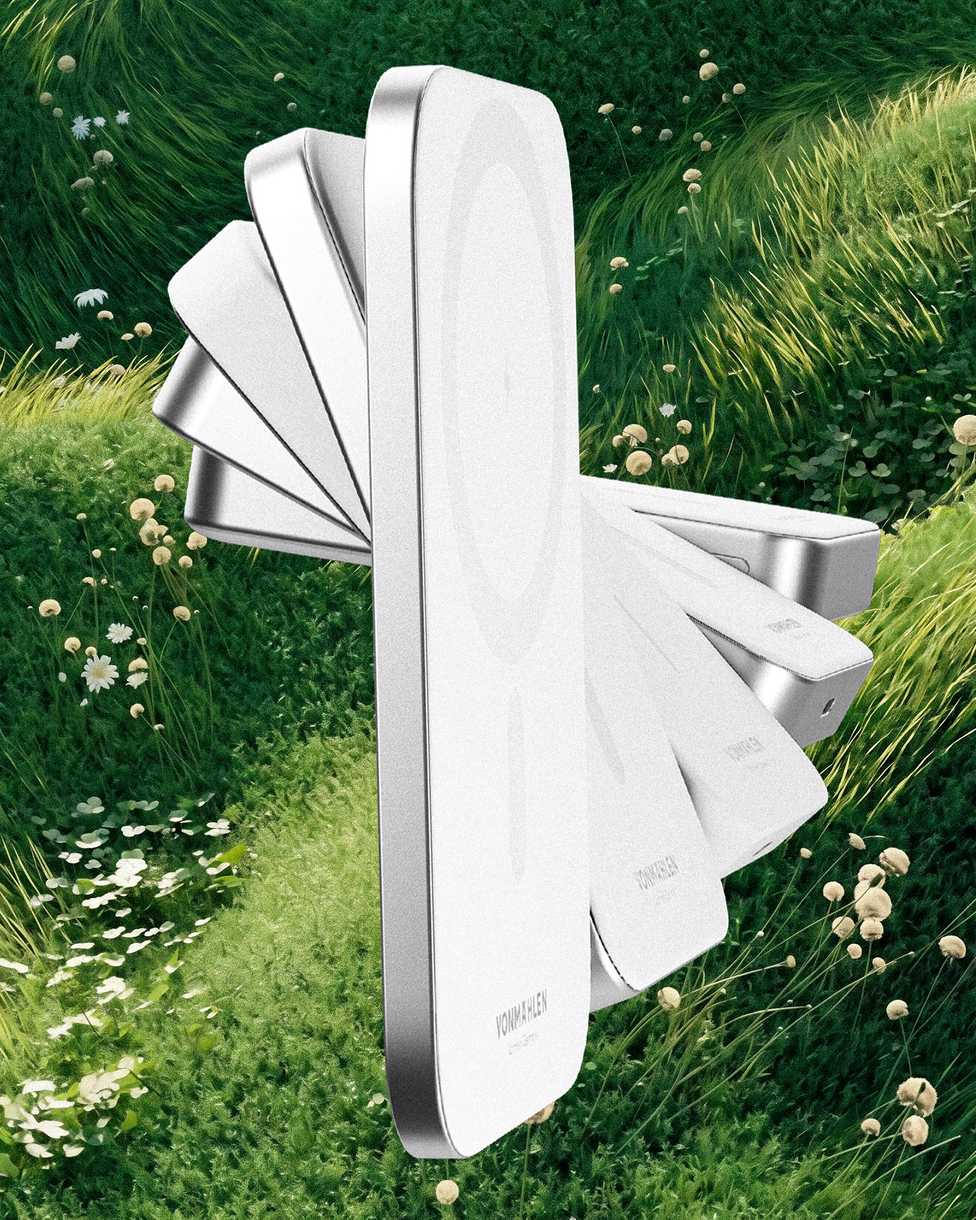 Crafted from recycled materials -- sustainable power without the bulk.