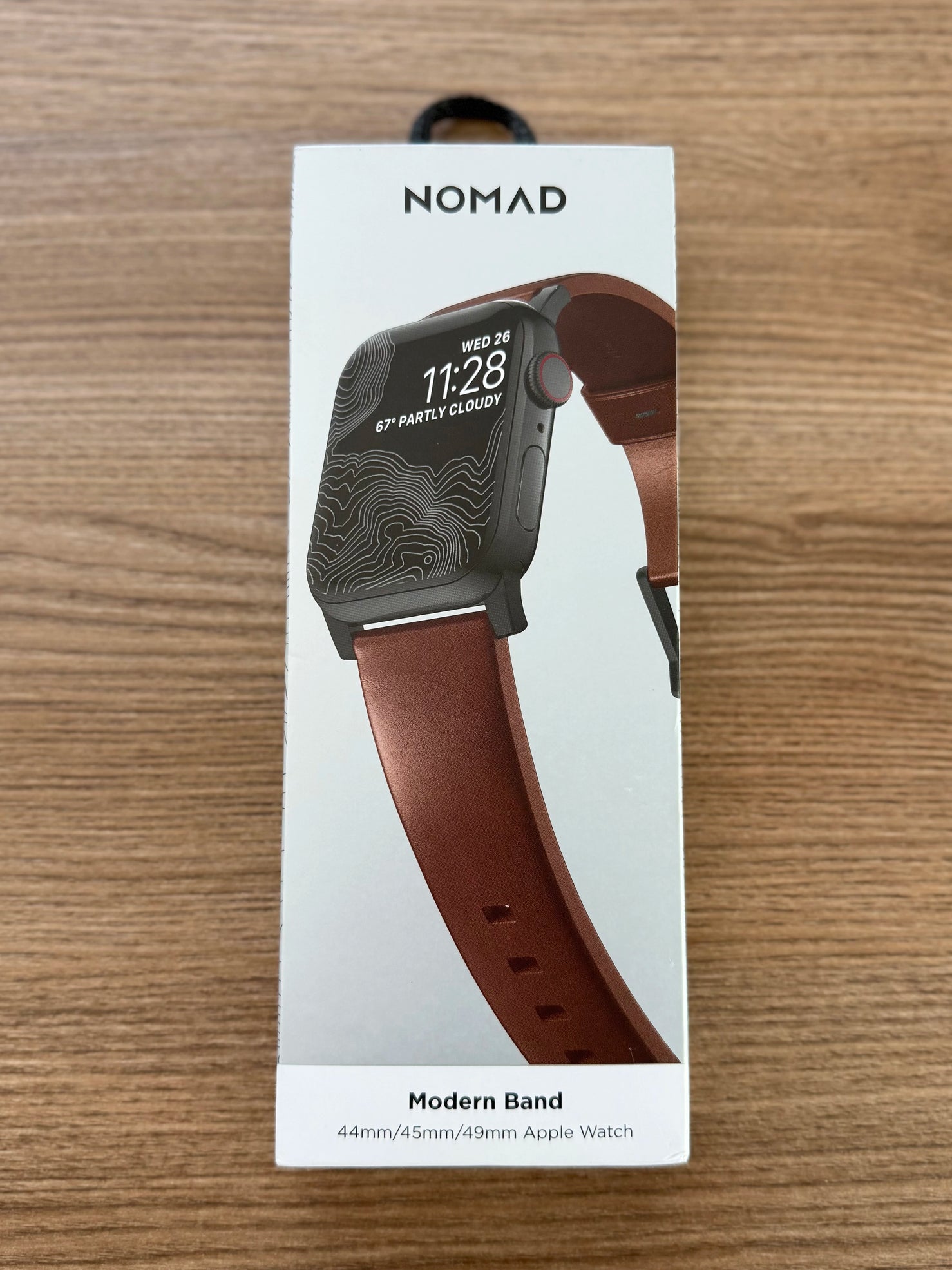 Nomad Modern Band with Horween Leather - 46/49mm - Black Hardware - Brown - Open Box
