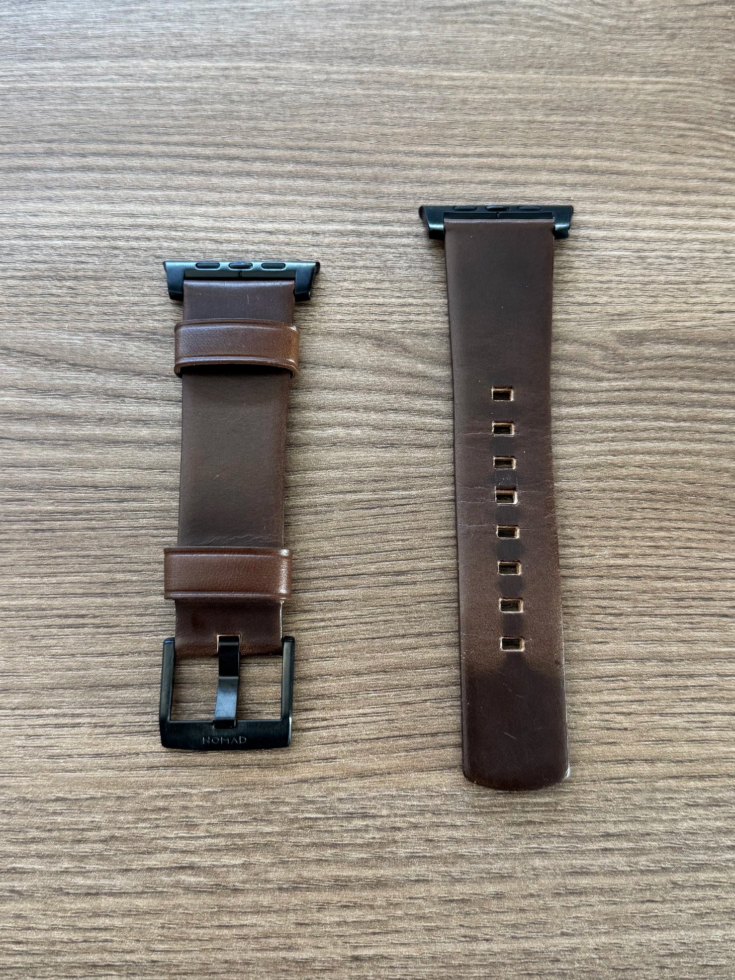 Nomad Modern Band with Horween Leather - 46/49mm - Black Hardware - Brown - Open Box