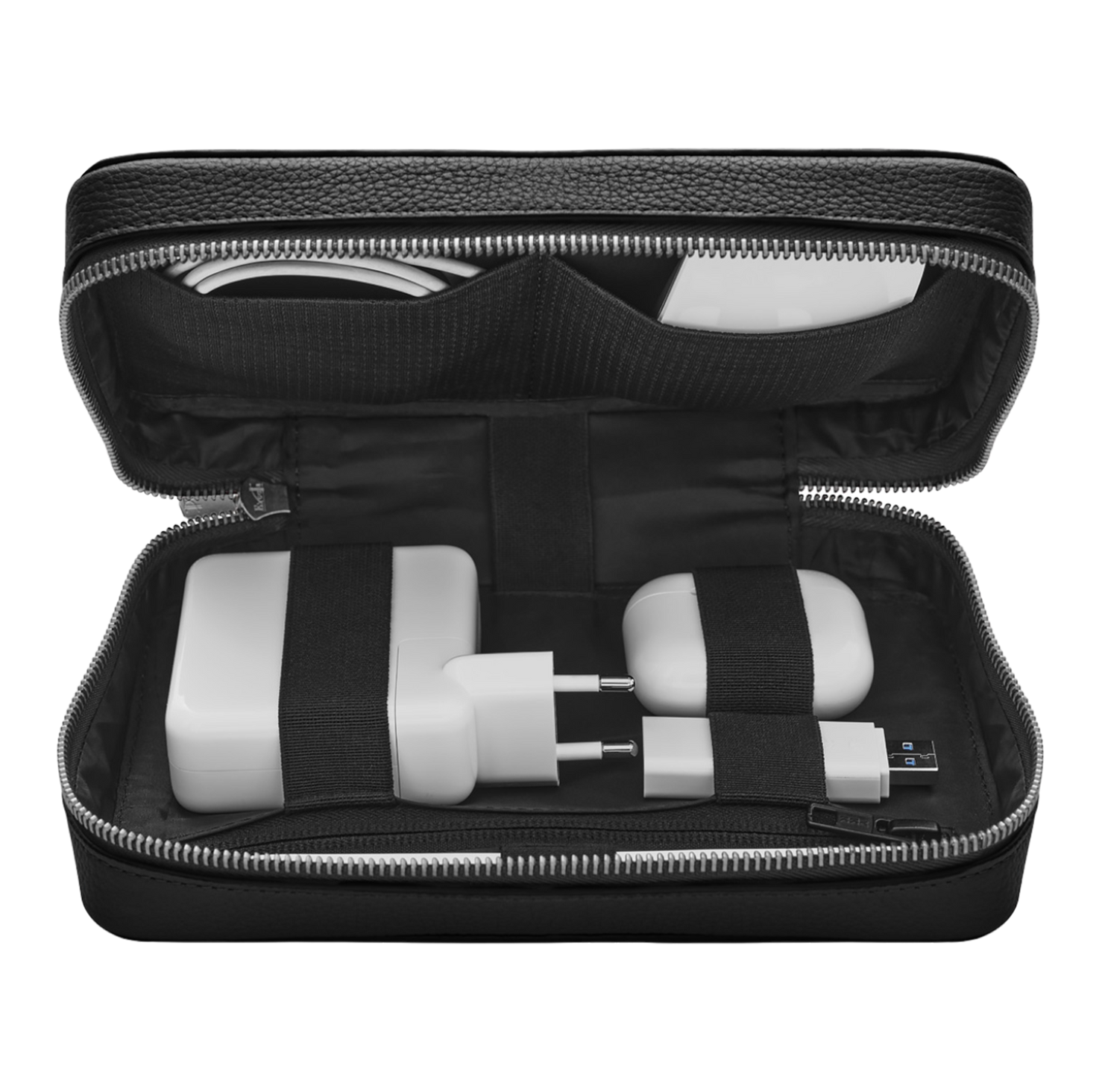 Woolnut Leather Tech Organiser - Black